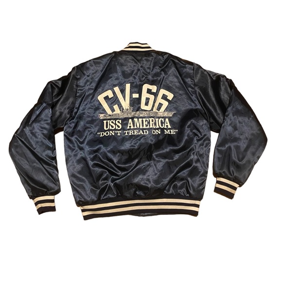 Vintage uss america cv-66 bomber jacket 80s - Picture 2 of 5